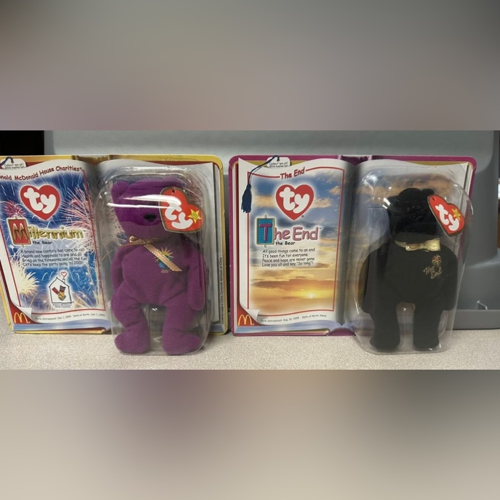 "MILLENNIUM & THE END"-MCDONALDS TEENIE BEANIE BABIES- 2000- NIB SET- SEALED!